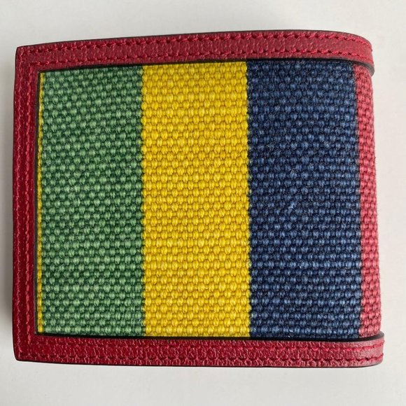 GUCCI NEW BAIADERA STRIPE  BIFOLD LEATHER … - Picture 3 of 9